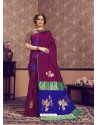 Deep Wine Latest Designer Party Wear Sari