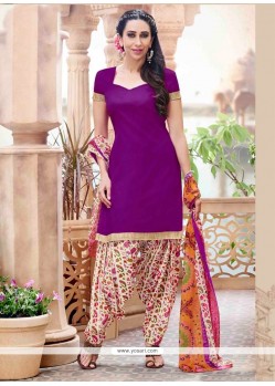 Karishma Kapoor Violet Cotton Designer Patila Salwar Suit