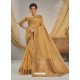 Mustard Designer Party Wear Cotton Jacquard Sari