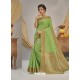 Green Designer Party Wear Cotton Jacquard Sari