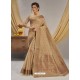 Beige Designer Party Wear Cotton Jacquard Sari