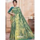 Teal Designer Classic Wear Jacquard Silk Sari