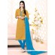 Sophisticated Bhagalpuri Silk Lace Work Churidar Salwar Suit
