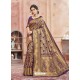 Purple Designer Classic Wear Jacquard Silk Sari