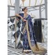 Navy Blue Designer Classic Wear Dola Weaving Art Silk Sari