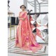 Light Red Designer Classic Wear Dola Weaving Art Silk Sari