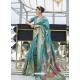 Teal Designer Classic Wear Dola Weaving Art Silk Sari