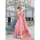 Peach Designer Classic Wear Dola Weaving Art Silk Sari