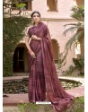 Maroon Designer Classic Wear Chiffon Sari