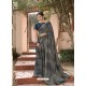 Navy Blue Designer Classic Wear Chiffon Sari