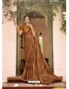 Mustard Designer Classic Wear Chiffon Sari