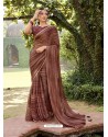 Deep Wine Designer Classic Wear Chiffon Sari