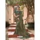 Dark Green Designer Classic Wear Chiffon Sari