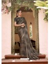 Black Designer Classic Wear Chiffon Sari