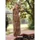 Brown Designer Classic Wear Chiffon Sari