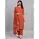 Red Designer Readymade Kurti Palazzo With Dupatta