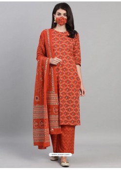 Red Designer Readymade Kurti Palazzo With Dupatta