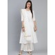 White Designer Readymade Kurti Palazzo With Dupatta