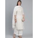 Off White Designer Readymade Kurti Palazzo With Dupatta