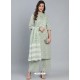 Pista Green Designer Readymade Kurti Palazzo With Dupatta