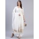 White Designer Readymade Kurti Palazzo With Dupatta