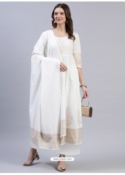 Buy sunrise paridhan Women Cotton A-Line Kurti, Palazzo and Leheriya  Dupatta Set. White at Amazon.in