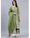 Mehendi Designer Readymade Kurti Palazzo With Dupatta