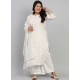 Off White Designer Readymade Plus Size Kurti Palazzo With Dupatta