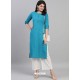 Blue Designer Readymade Kurti With Palazzo