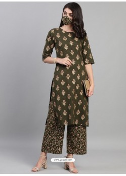 Mehendi Designer Readymade Kurti With Palazzo