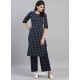 Navy Blue Designer Readymade Kurti With Palazzo