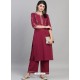 Wine Designer Readymade Kurti With Palazzo