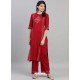 Maroon Designer Readymade Kurti With Palazzo