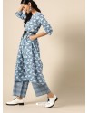 Aqua Grey Designer Readymade Kurti With Palazzo