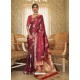 Maroon Designer Classic Wear Pure Satin Weaving Sari