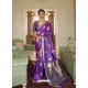 Violet Designer Classic Wear Pure Satin Weaving Sari