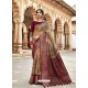 Maroon Designer Classic Wear Cotton Silk Sari