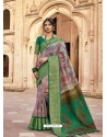 Jade Green Designer Classic Wear Cotton Silk Sari