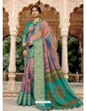 Multi Colour Designer Classic Wear Cotton Silk Sari