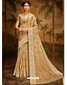 Gold Designer Classic Wear Art Silk Sari