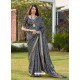 Grey Designer Classic Wear Banarasi Satin Silk Sari