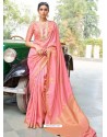 Peach Designer Classic Wear Silk Sari