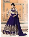 Royal Blue Bridal Designer Party Wear Pure Georgette Anarkali Suit
