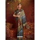 Grey Designer Classic Wear Jacquard Silk Sari