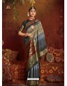 Grey Designer Classic Wear Jacquard Silk Sari