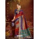 Multi Colour Designer Classic Wear Jacquard Silk Sari