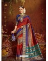 Multi Colour Designer Classic Wear Jacquard Silk Sari