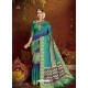 Aqua Mint Designer Classic Wear Jacquard Silk Sari