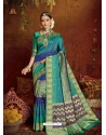 Aqua Mint Designer Classic Wear Jacquard Silk Sari