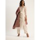 Off White Designer Readymade Kurti Palazzo With Dupatta